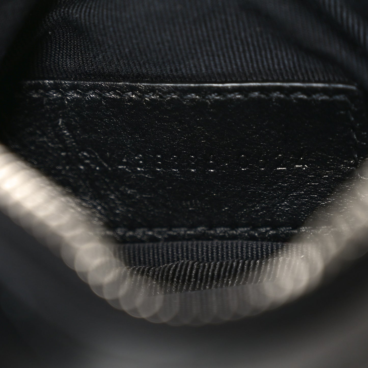 Calfskin Matelasse Monogram Key Pouch Black