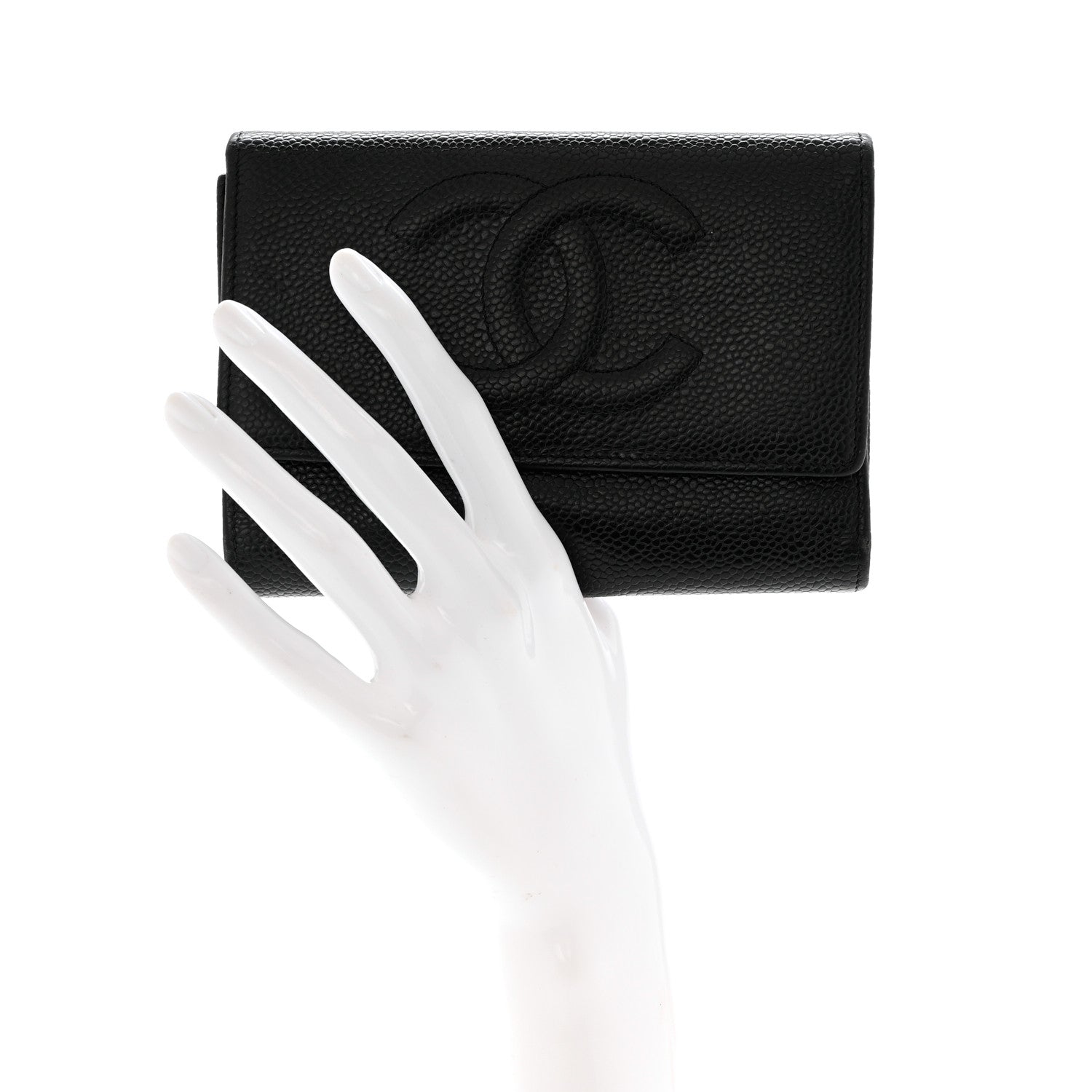Chanel Caviar Timeless CC Flap Wallet Black 2 of 9
