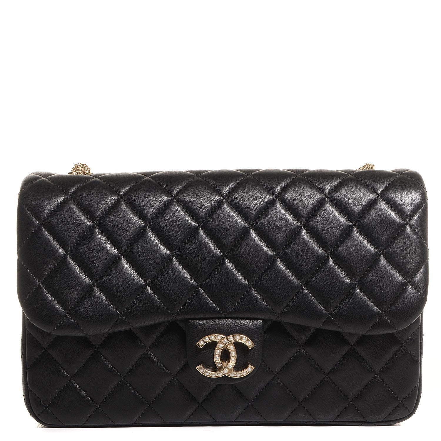 Chanel Lambskin Medium Westminster Pearl Flap Black 1 of 8