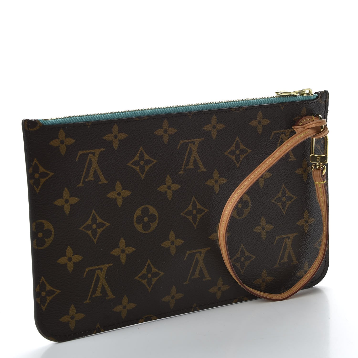 Louis Vuitton Monogram Neverfull MM GM Pochette Turquoise 3 of 8