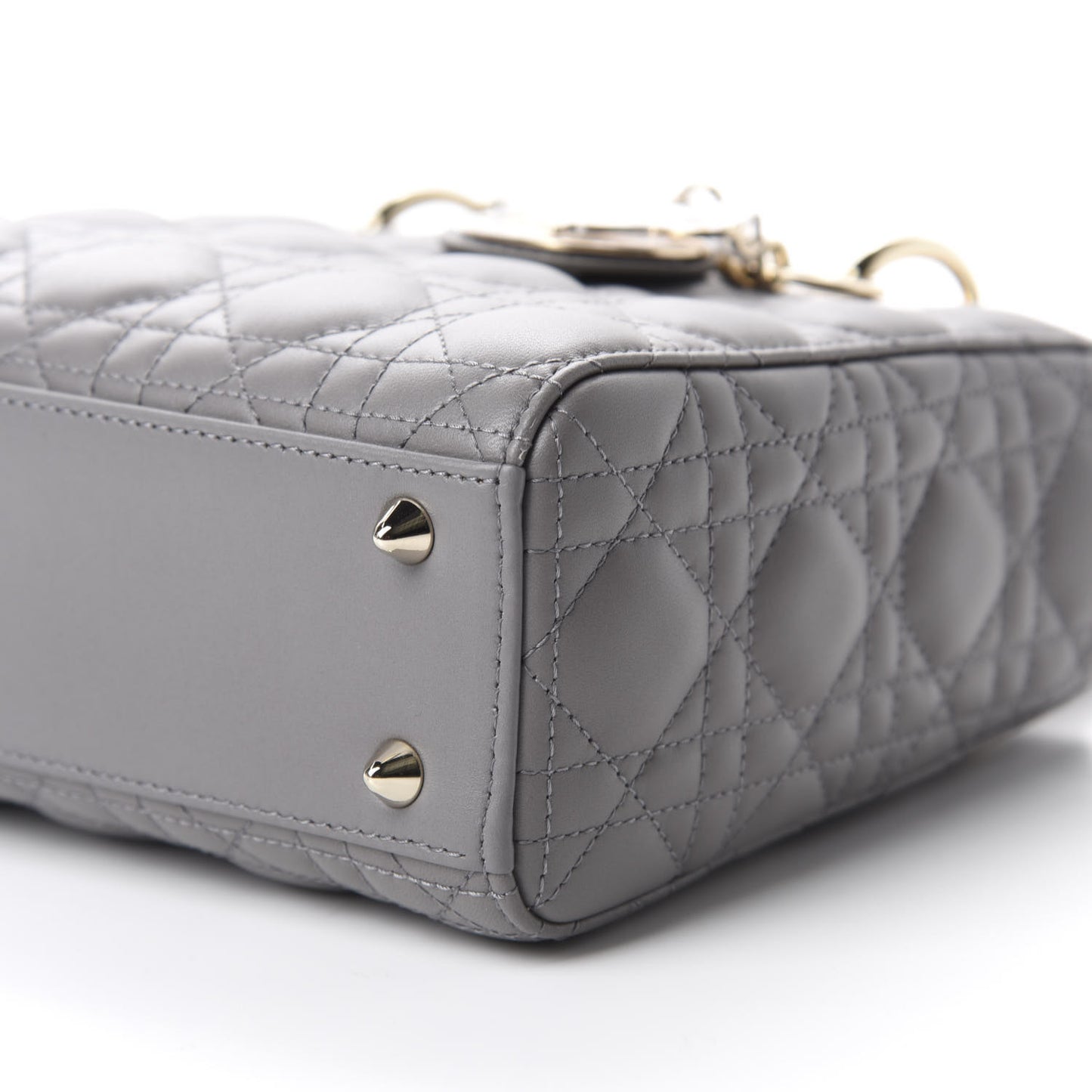 Lambskin Cannage Small My ABCDior Lady Dior Grey