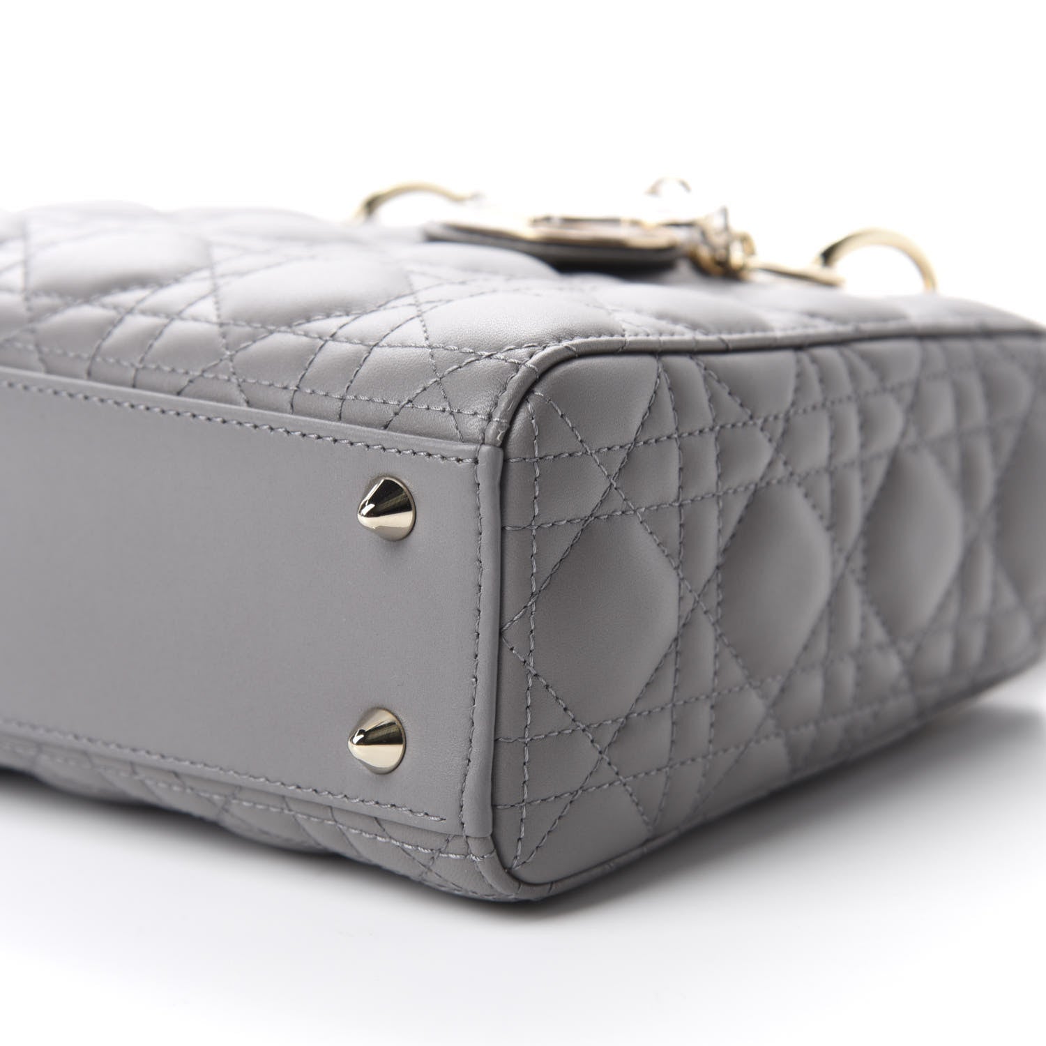 Christian Dior Lambskin Cannage Small My ABCDior Lady Dior Grey 7 of 11