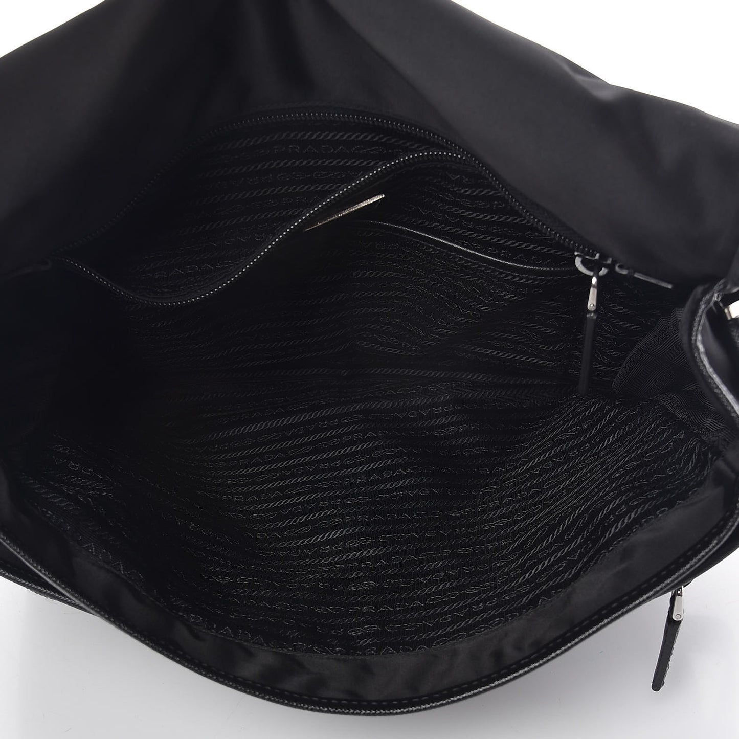 Tessuto Nylon Saffiano Messenger Satchel Black
