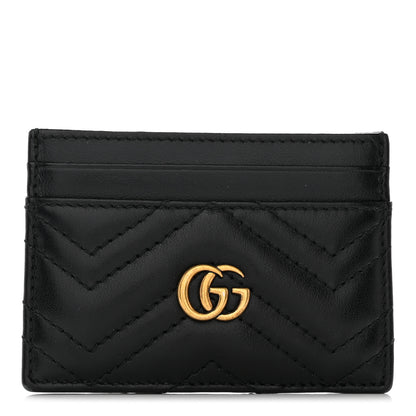 Gucci Calfskin Matelasse GG Marmont Card Holder Black 1 of 12