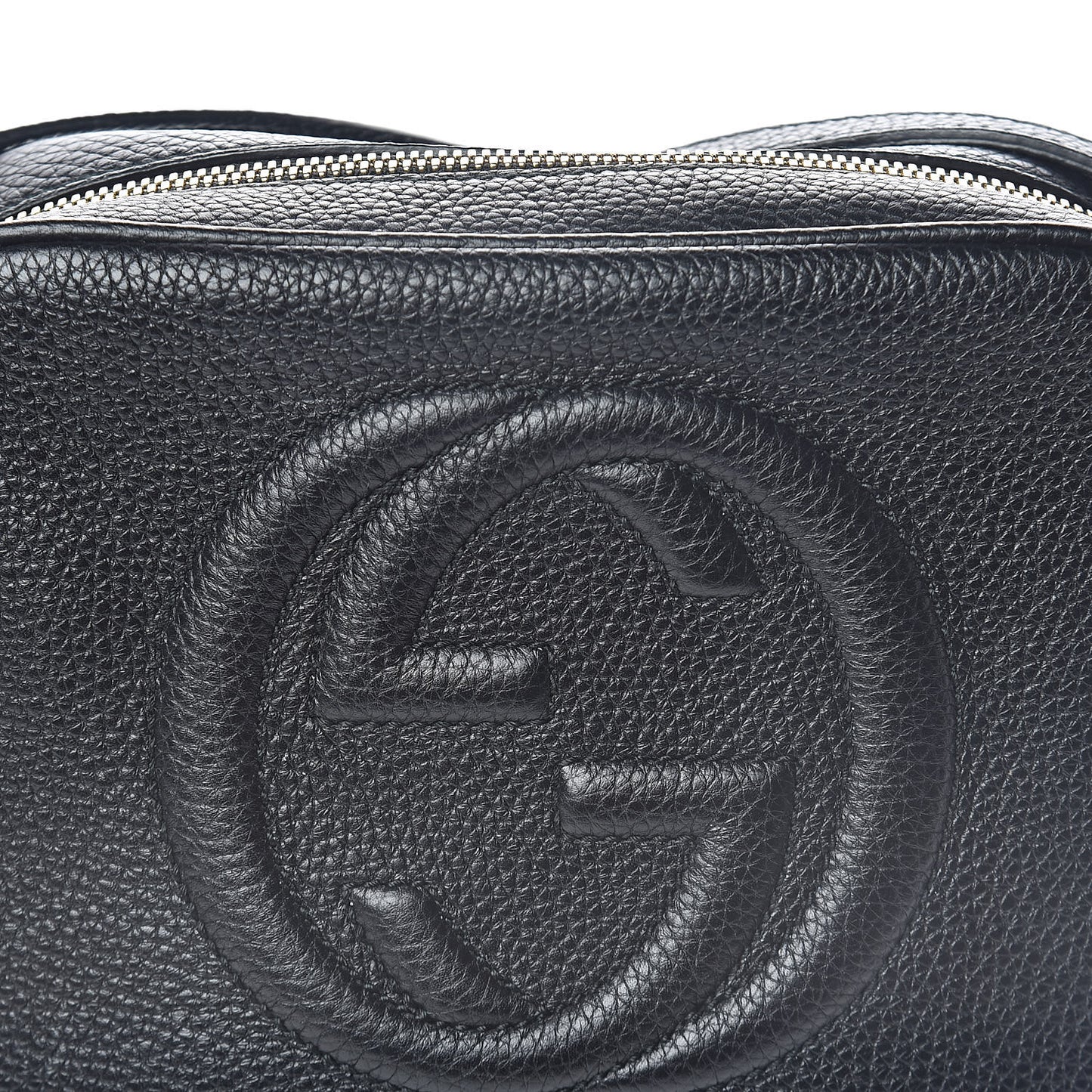 Pebbled Calfskin Small Soho Disco Bag Black