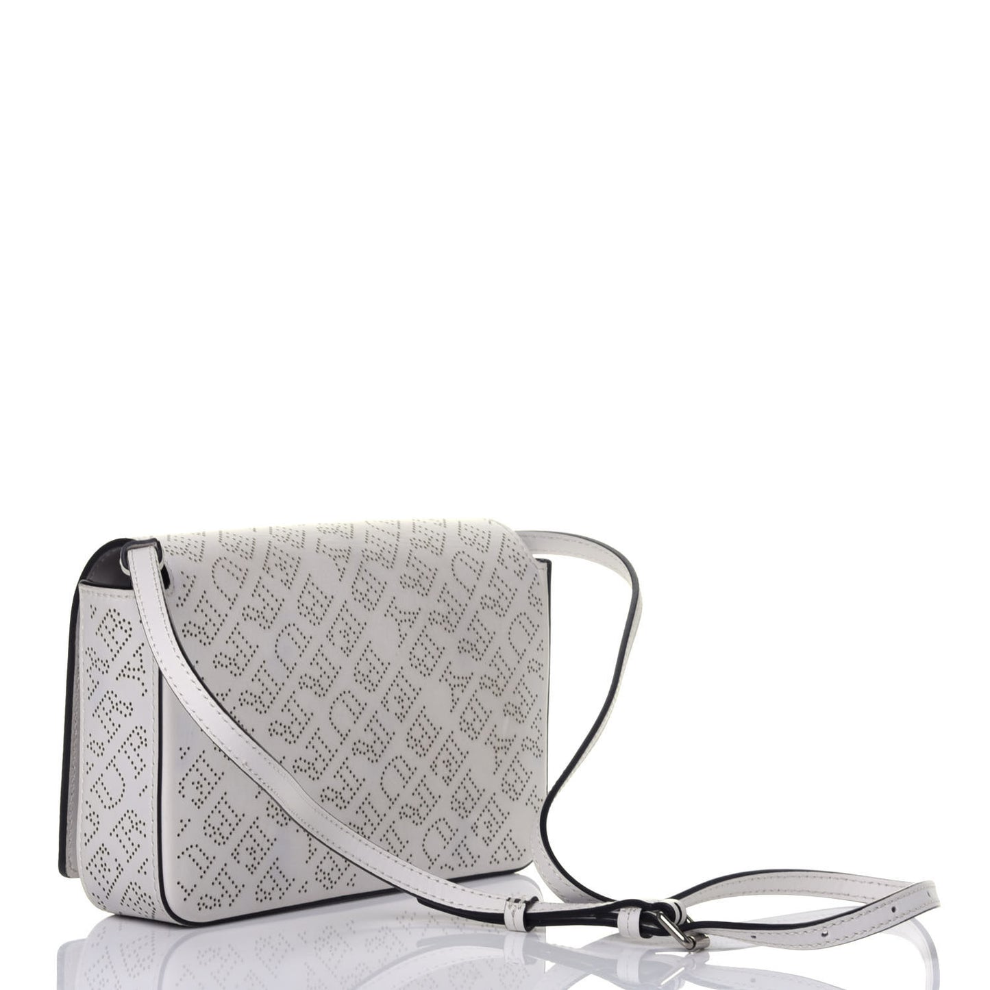 Calfskin Perforated Hampshire Crossbody Chalk White