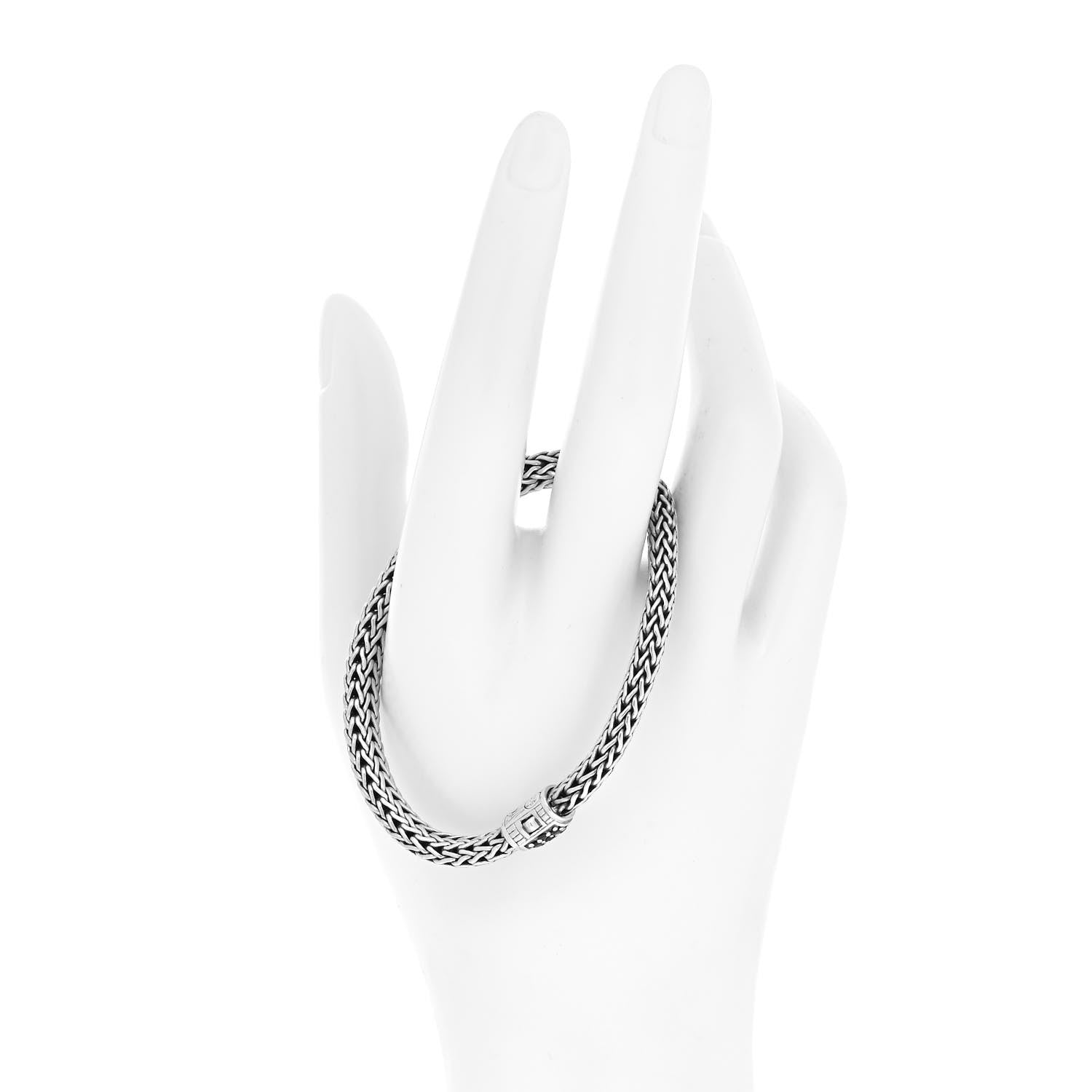 John Hardy Sterling Silver Black Sapphire 6.5mm Classic Chain Bracelet 2 of 6