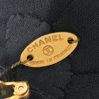 Chanel Linen Camellia Brooch Pin Black 4 of 4