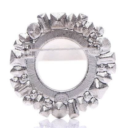 Chanel Crystal CC Smiley Emoji Brooch Silver 4 of 6