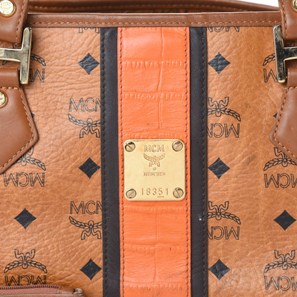 MCM Visetos Crocodile Embossed Medium Liz Shopper Tote Cognac 8 of 10