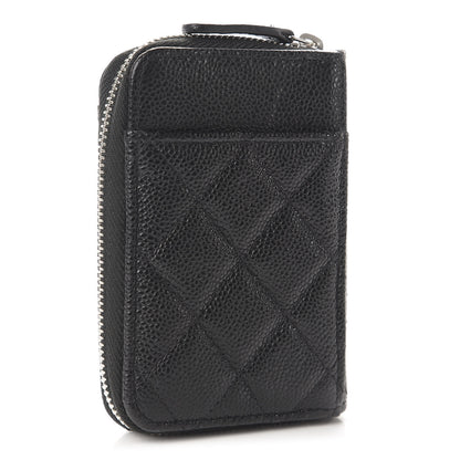 Chanel Caviar Quilted Zip Card Holder Black 3 of 11