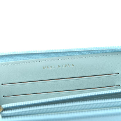 Chanel Caviar Quilted Small Boy Zip Around Wallet Light Blue 7 of 11