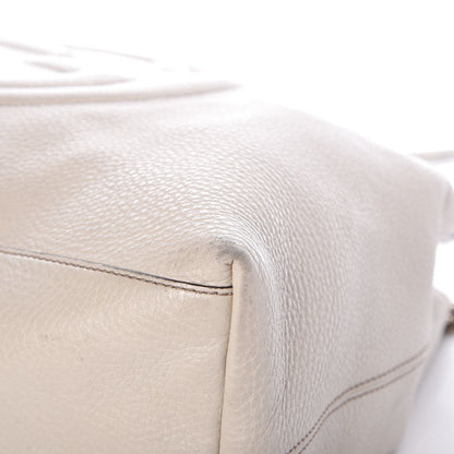 Gucci Pebbled Calfskin Medium Soho Chain Shoulder Bag Off White 11 of 15