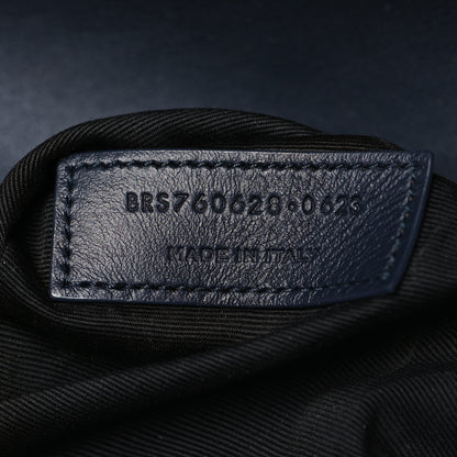 Saint Laurent Lambskin Quilted Le Maillon Satchel Marine 8 of 13