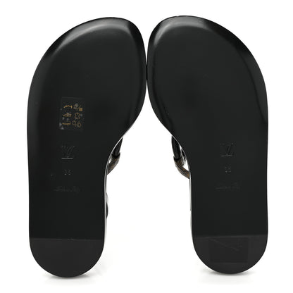 Louis Vuitton Patent Monogram Vedette Mule Sandals 36 Black 5 of 7