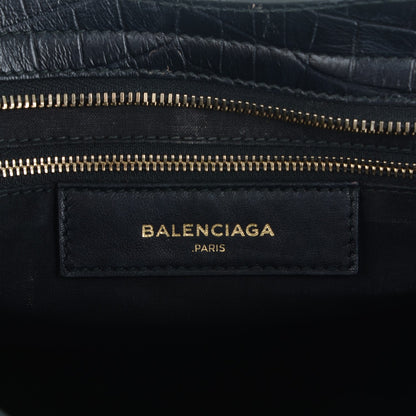 Balenciaga Calfskin Crocodile Embossed Giant 12 Gold Hardware City Black 6 of 7