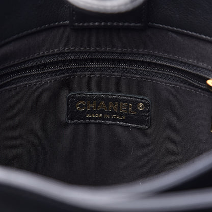 Chanel Calfskin Stitched Large Chevron Chic Shopping Bag Black 6 of 26