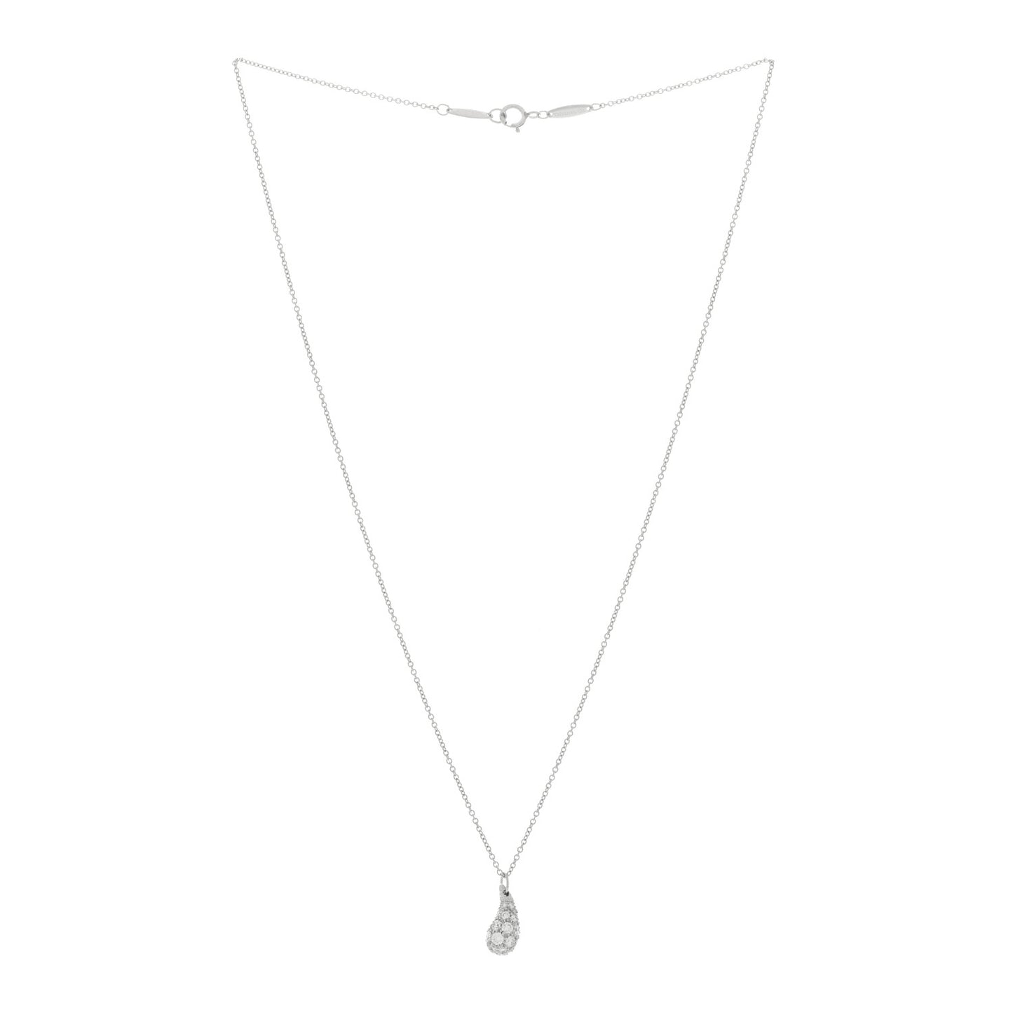 Platinum Diamond 6mm Elsa Peretti Teardrop Pendant Necklace