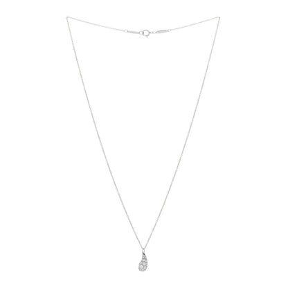 Tiffany Platinum Diamond 6mm Elsa Peretti Teardrop Pendant Necklace 2 of 3