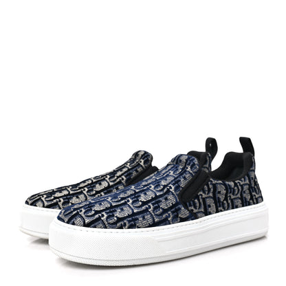 Christian Dior Velvet Oblique Womens Solar Slip On Sneakers 39 Deep Blue 3 of 8