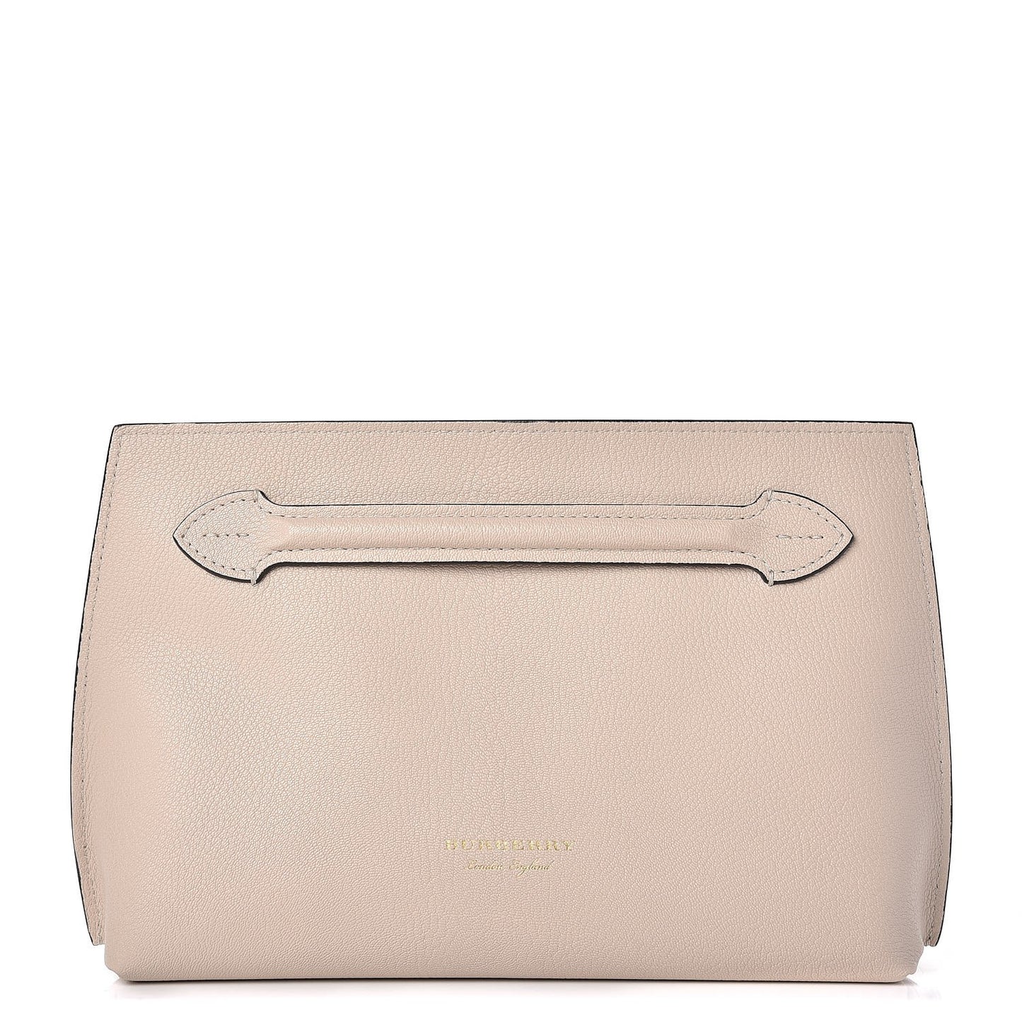 Grainy Calfskin Wristlet Clutch Stone