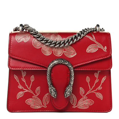 Gucci Calfskin Chinese New Year Mini Dionysus Shoulder Bag Hibiscus Red 1 of 13
