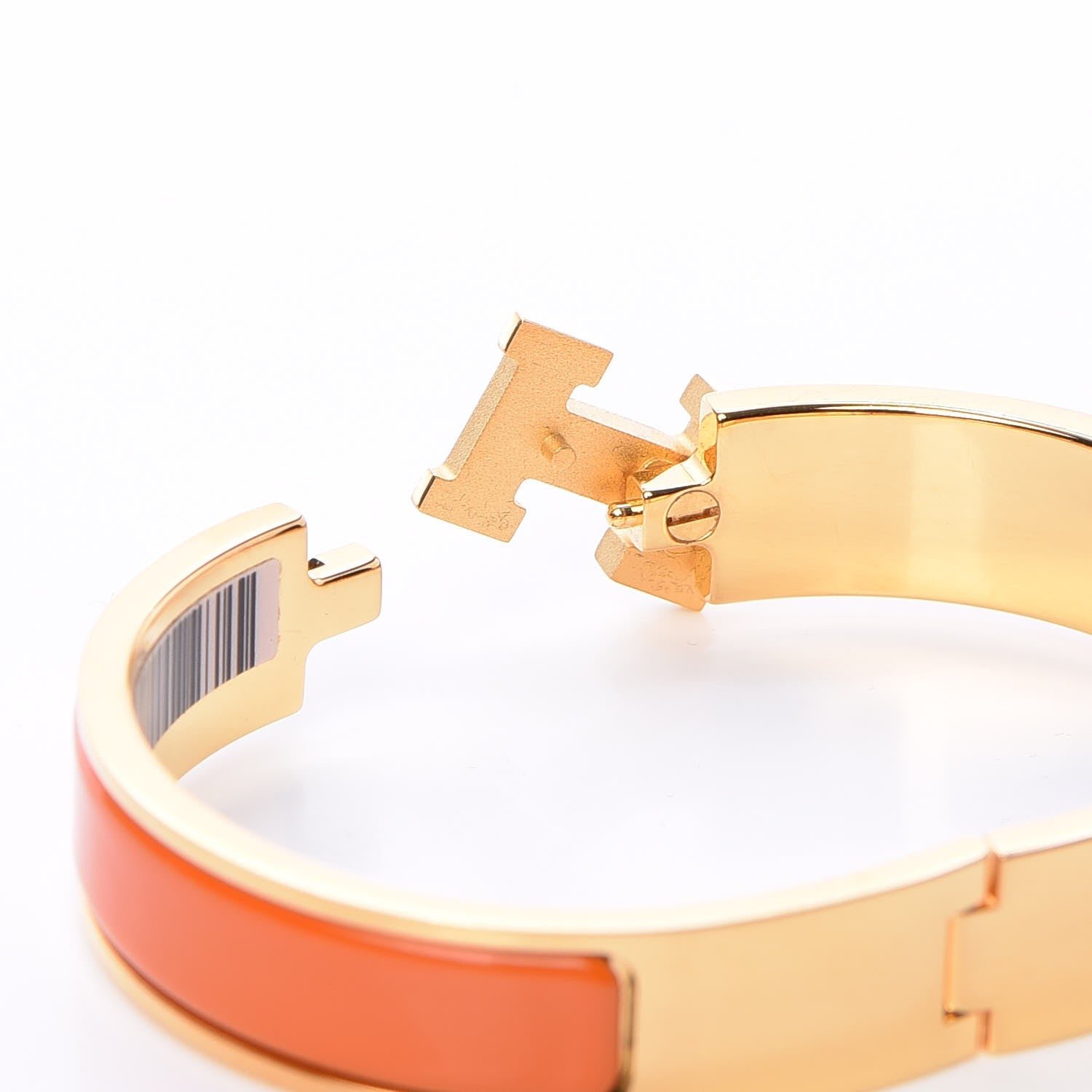 Hermes Enamel Narrow Clic Clac H Bracelet PM Orange 5 of 6