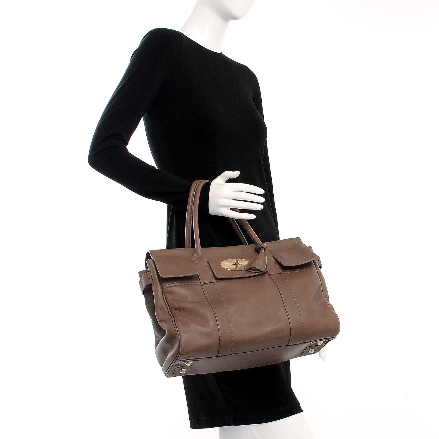Mulberry Soft Tan Calfskin Bayswater Tote Taupe 2 of 10