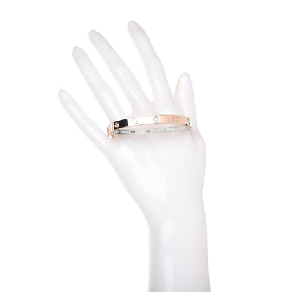 Cartier 18K Pink White Gold Diamond Double LOVE Paved Bracelet 17 2 of 8