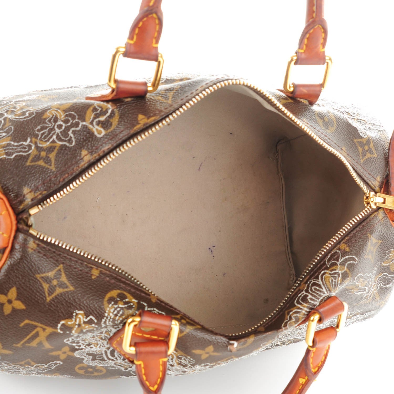 Louis Vuitton Monogram Dentelle Speedy 30 Silver 7 of 8