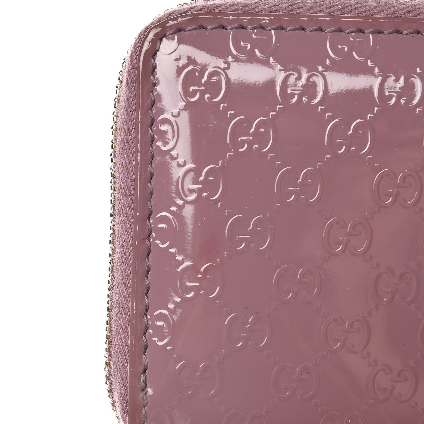 Patent Microguccissima Zip Around Card Case Mauve