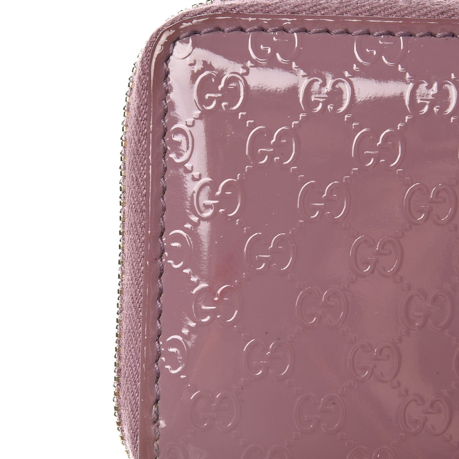 Gucci Patent Microguccissima Zip Around Card Case Mauve 10 of 10
