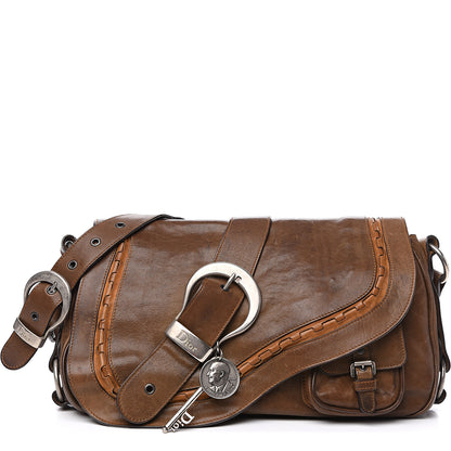 Christian Dior Calfskin Gaucho Double Saddle Bag Brown 1 of 17