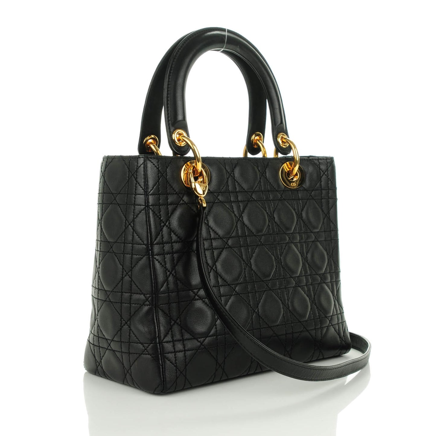 Lambskin Cannage Medium Lady Dior Black