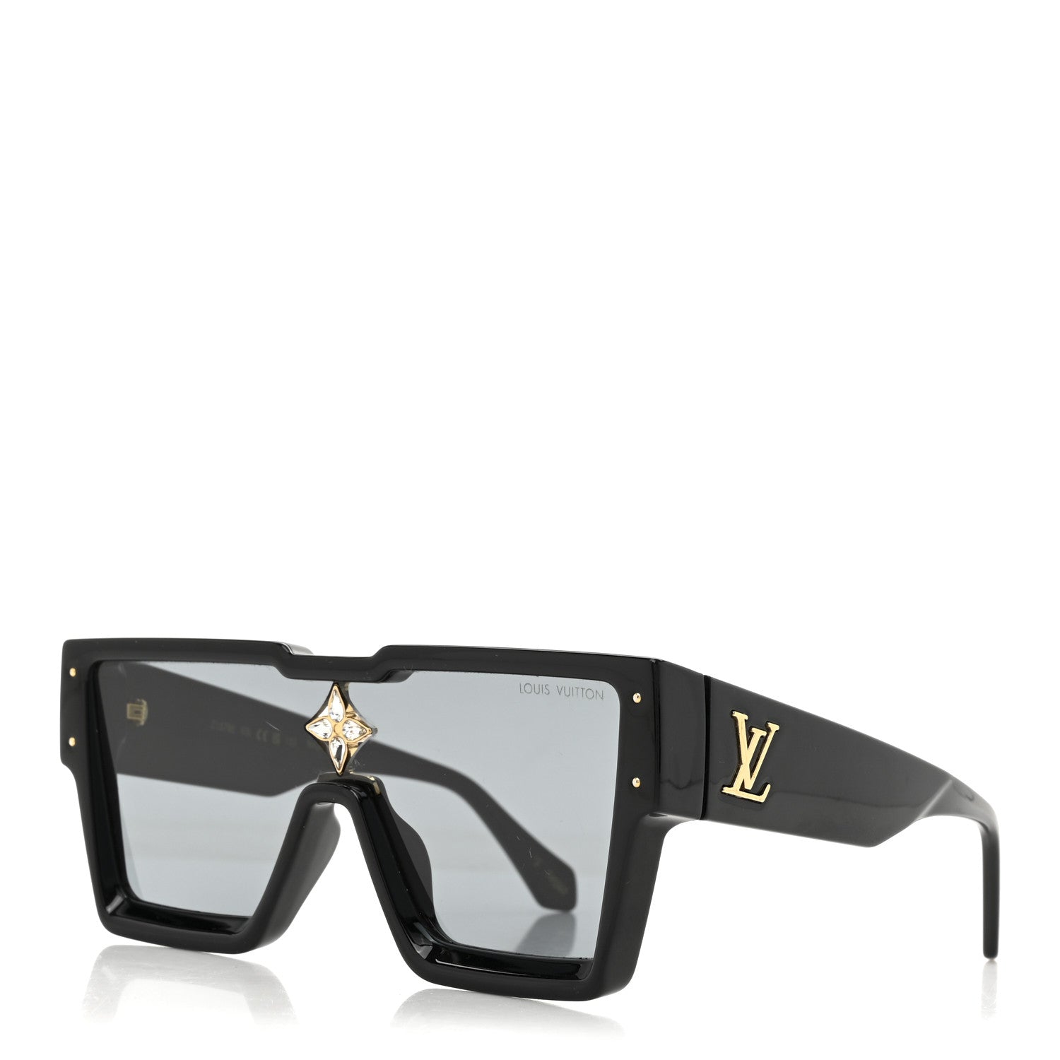 Louis Vuitton Acetate Swarovski Crystal Cyclone Sunglasses Z1578E Black 1 of 8