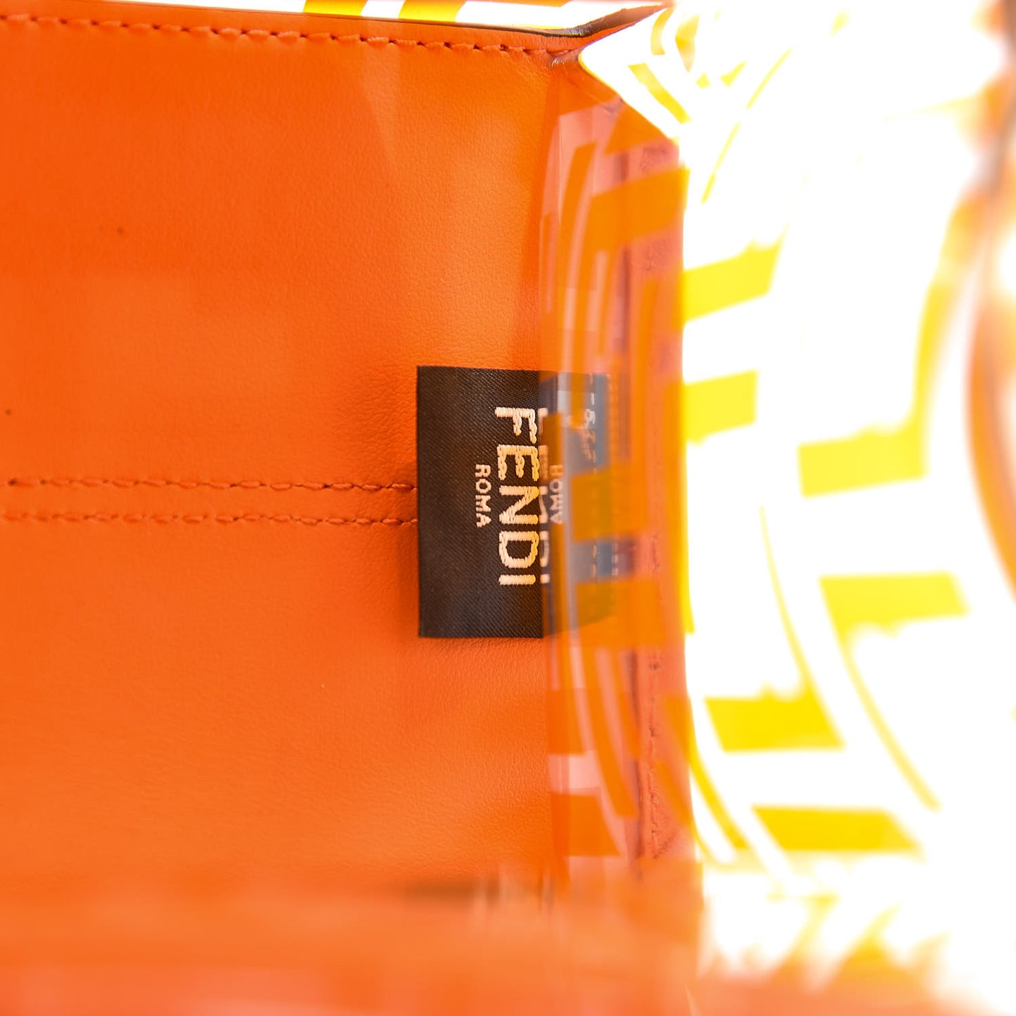 TPU FF Vitello Century Plexiglass Small Runaway Shopper Tote Aranciata