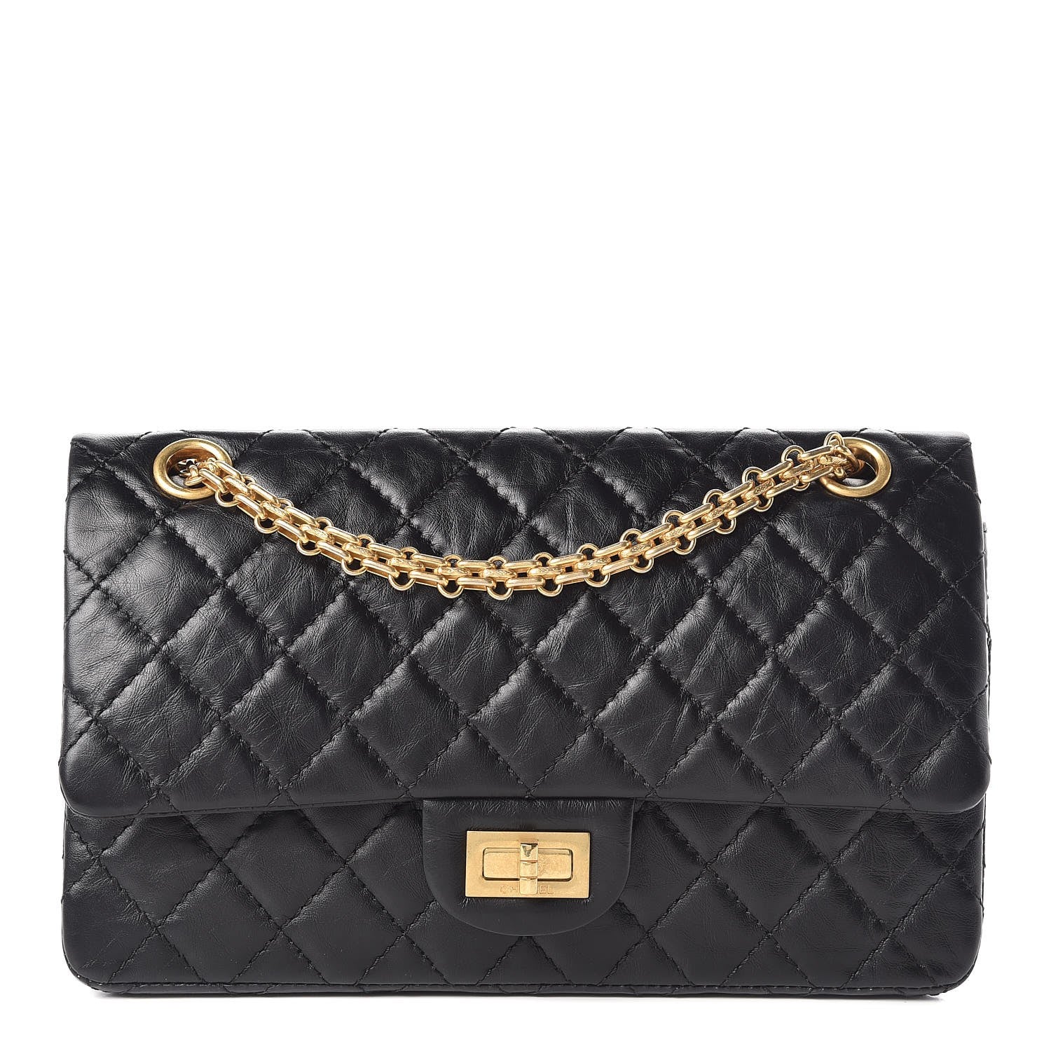 Chanel Aged Calfskin Quilted 2.55 Reissue 225 Flap Black 1 of 7