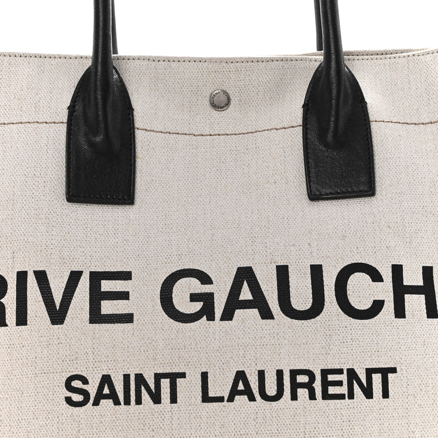 Linen Calfskin Rive Gauche Tote Greggio Natural