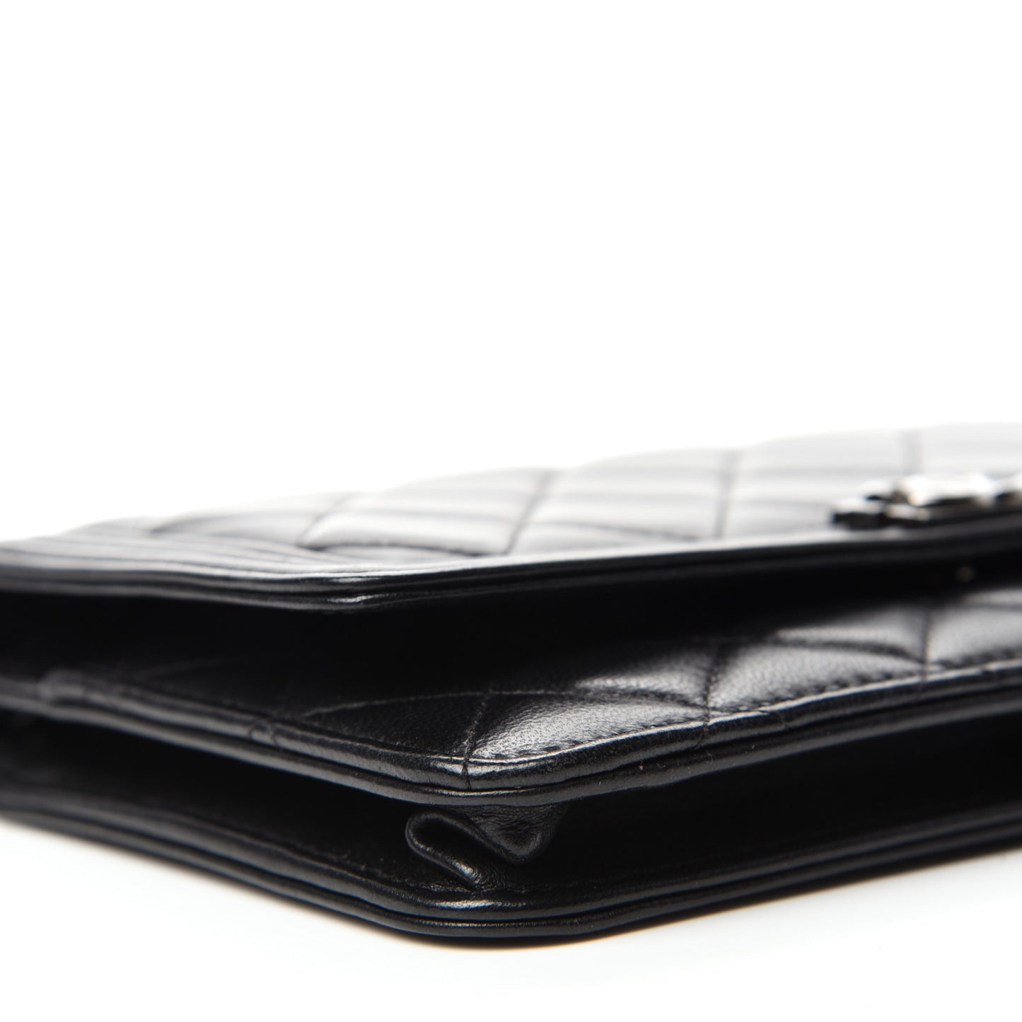 Lambskin Quilted Boy Wallet On Chain WOC Black