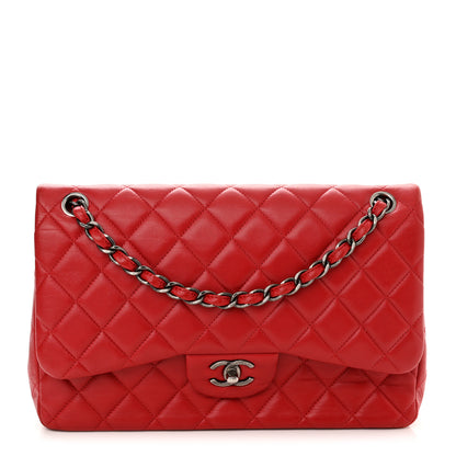 Chanel Lambskin Quilted Jumbo Double Flap Red 1 of 13