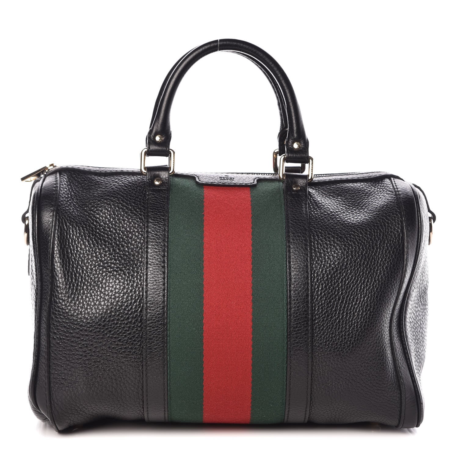 Gucci Calfskin Vintage Web Medium Boston Black 1 of 9