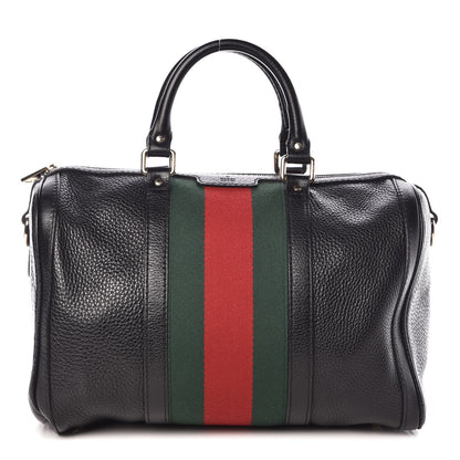 Gucci Calfskin Vintage Web Medium Boston Black 1 of 9