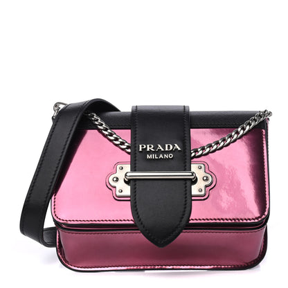 Prada Metallic Vitello Saffiano Cahier Belt Bag Ibisco Black 1 of 4