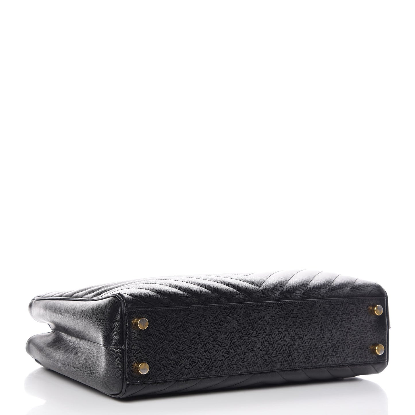 Grain De Poudre Matelasse Chevron Monogram Shopping Bag Black