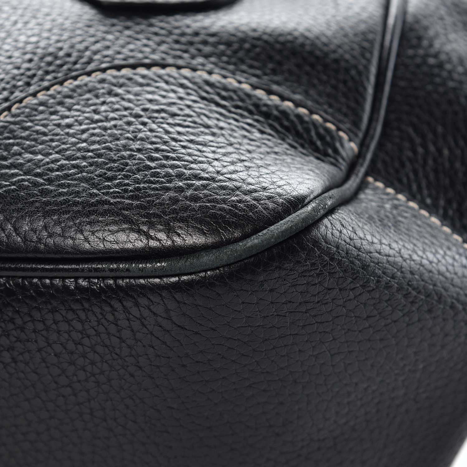 Prada Vitello Daino Stripe Shoulder Bag Black 11 of 15