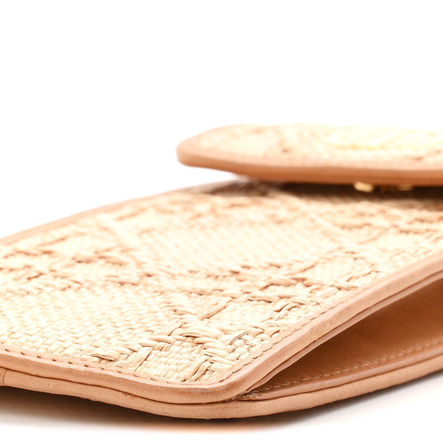Raffia Cannage Phone Pouch Holder Natural
