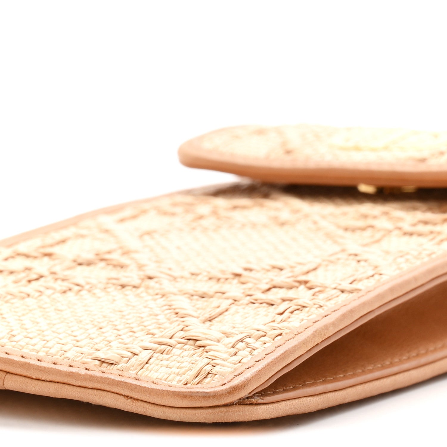 Christian Dior Raffia Cannage Phone Pouch Holder Natural 10 of 11