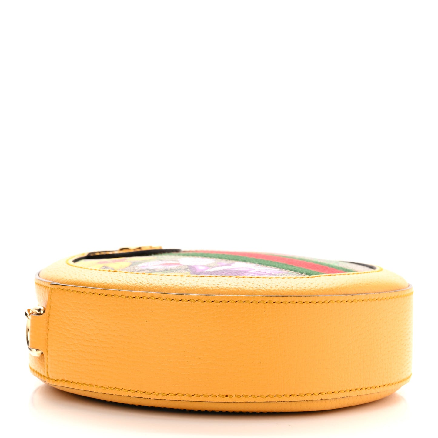 GG Supreme Monogram Flora Web Mini Ophidia Round Shoulder Bag Beige Multicolor Crop