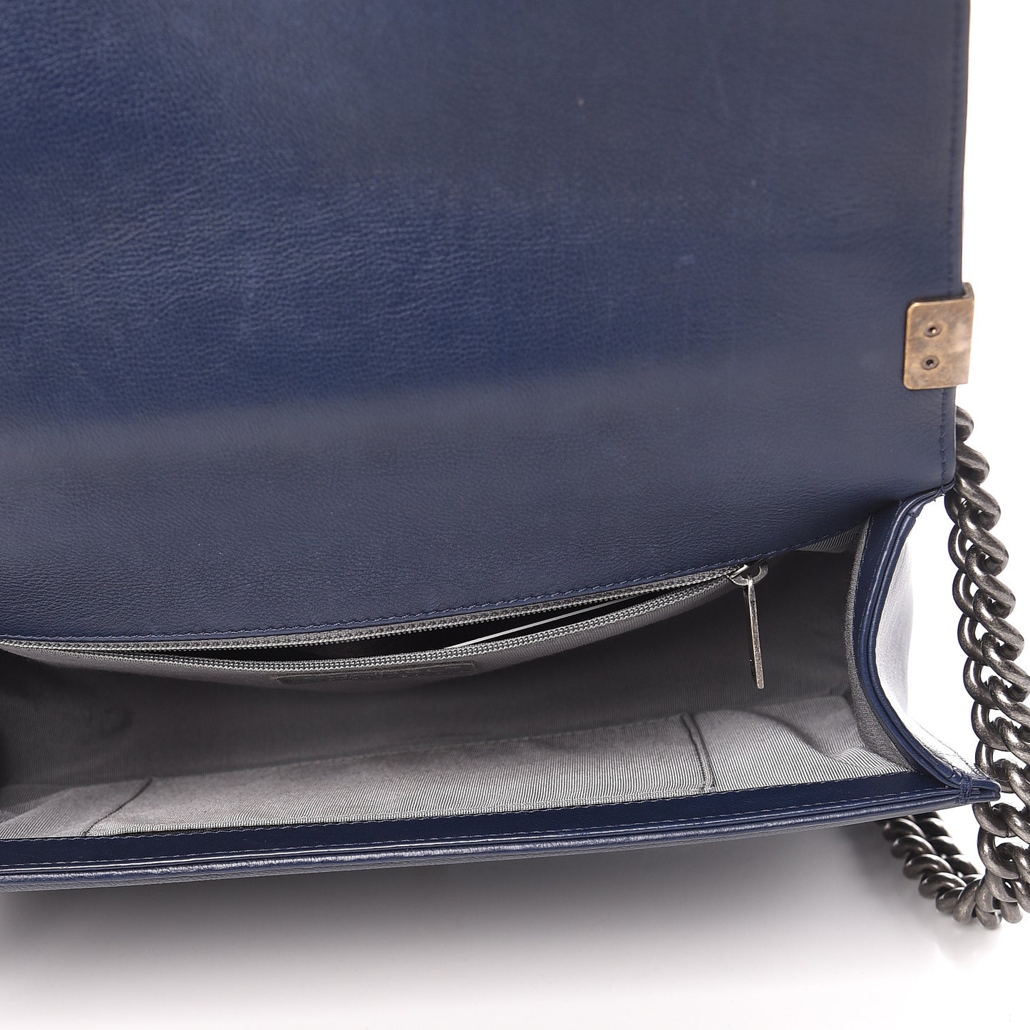 Calfskin Stitched New Medium Boy Flap Navy