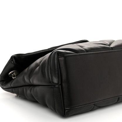 Saint Laurent Lambskin Quilted Small Loulou Puffer Monogram Chain Satchel Black 9 of 10